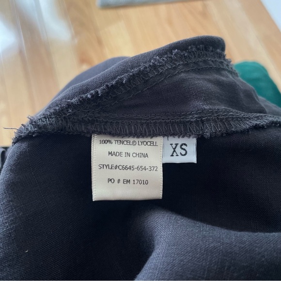 Anthropologie Cloth & Stone Washed Black Utility Pocket Button Up Shirt Dress XS - Picture 8 of 10